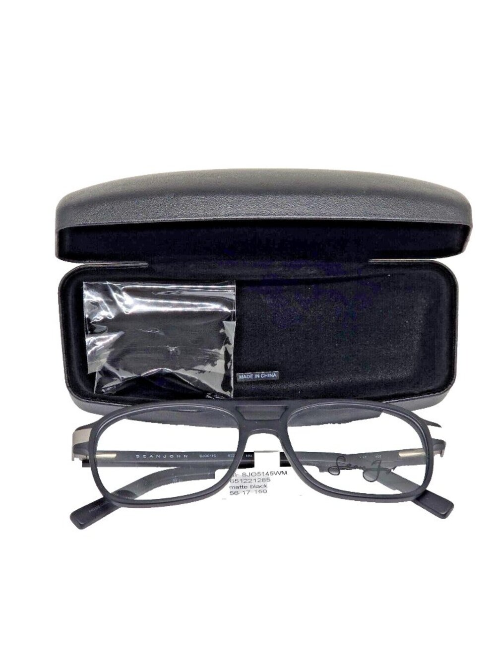 Sean John Matte Black Eyeglass Frame SJO5145WM 56-17-150 With Case